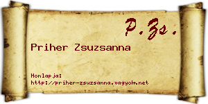 Priher Zsuzsanna névjegykártya